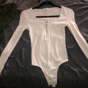 missguided front zip bodysuit